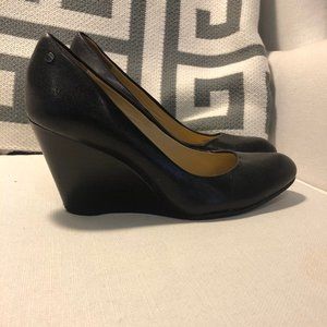 Coach Soft Leather Wedge Pump Authentic